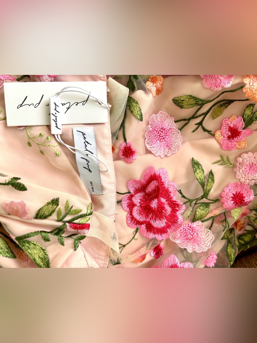 NWT Petal & Pup Mirabel Floral Embroidered Midi Dress Size Small - Picture 10 of 10